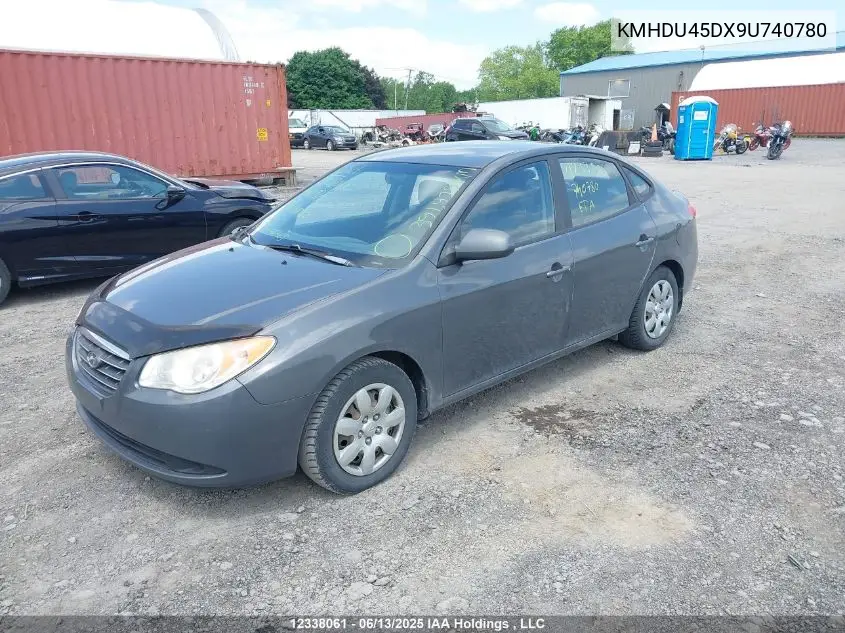 2009 Hyundai Elantra VIN: KMHDU45DX9U740780 Lot: 12338061