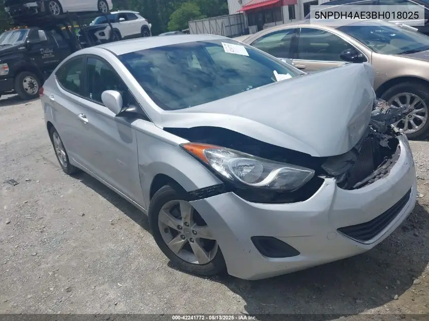 2011 Hyundai Elantra Gls VIN: 5NPDH4AE3BH018025 Lot: 42241772