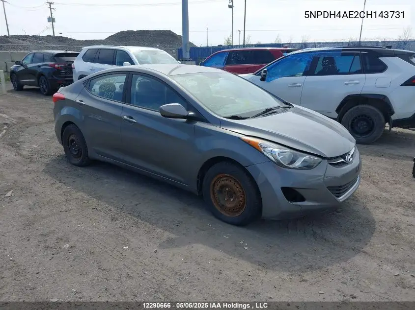 2012 Hyundai Elantra Gls/Limited VIN: 5NPDH4AE2CH143731 Lot: 12290666