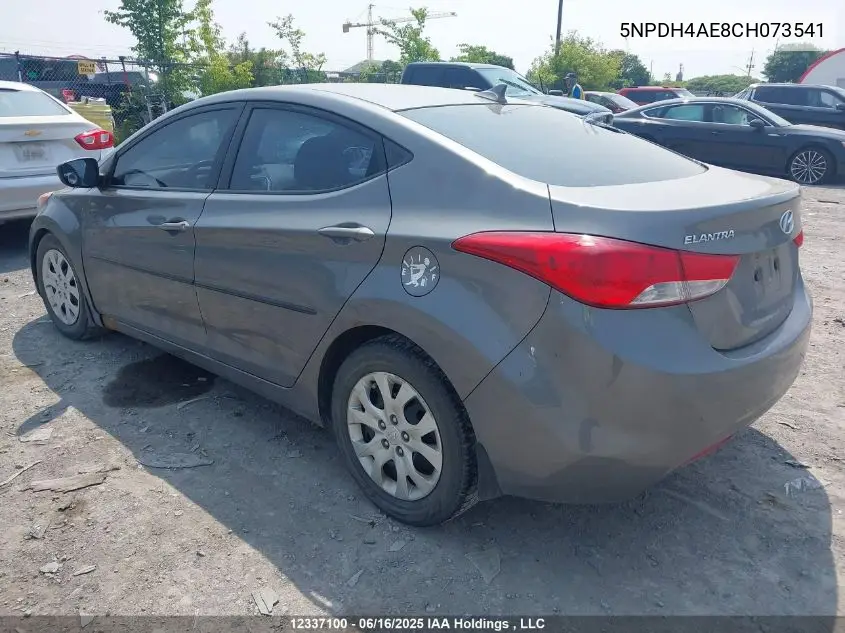 2012 Hyundai Elantra Gl VIN: 5NPDH4AE8CH073541 Lot: 12337100