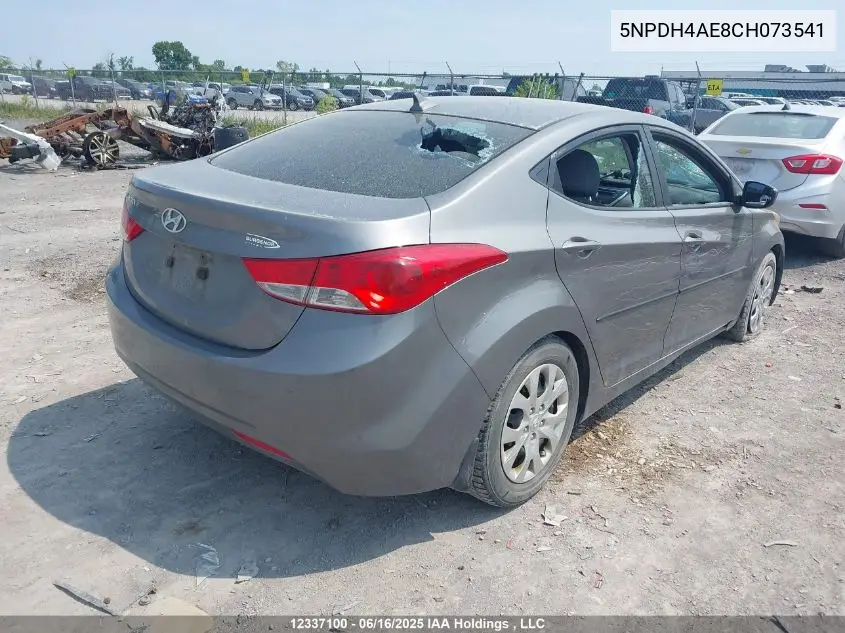 2012 Hyundai Elantra Gl VIN: 5NPDH4AE8CH073541 Lot: 12337100