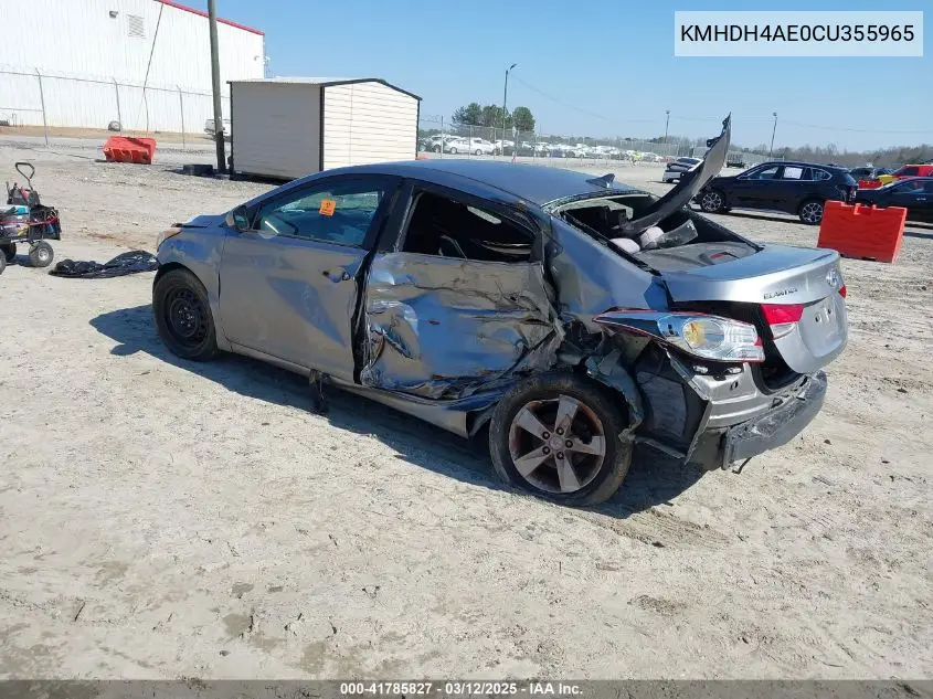 2012 Hyundai Elantra Gls (Ulsan Plant) VIN: KMHDH4AE0CU355965 Lot: 42271609