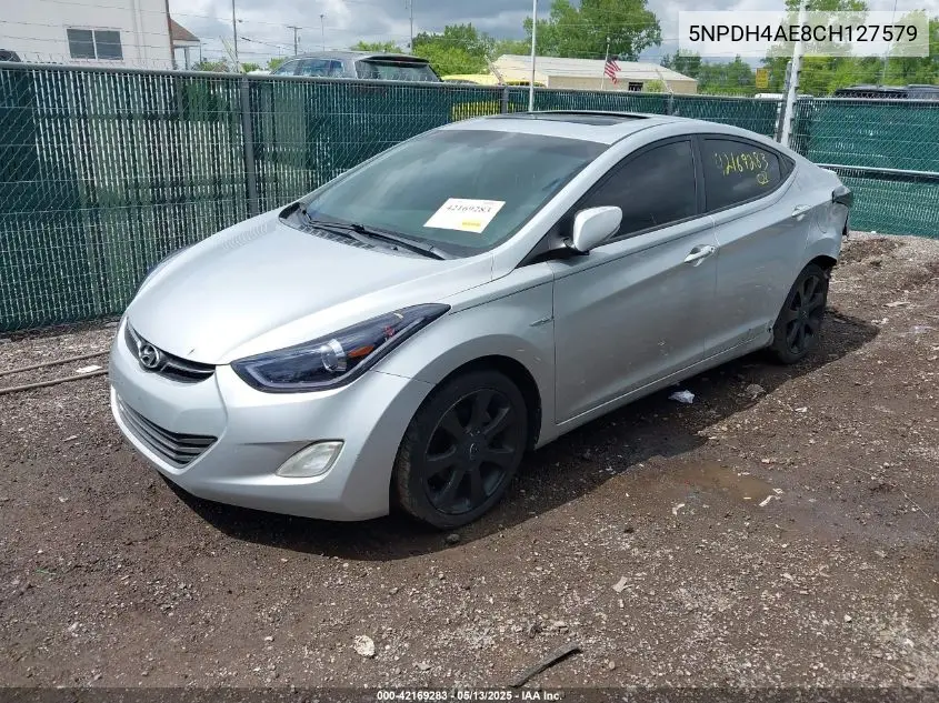 2012 Hyundai Elantra Limited VIN: 5NPDH4AE8CH127579 Lot: 42169283