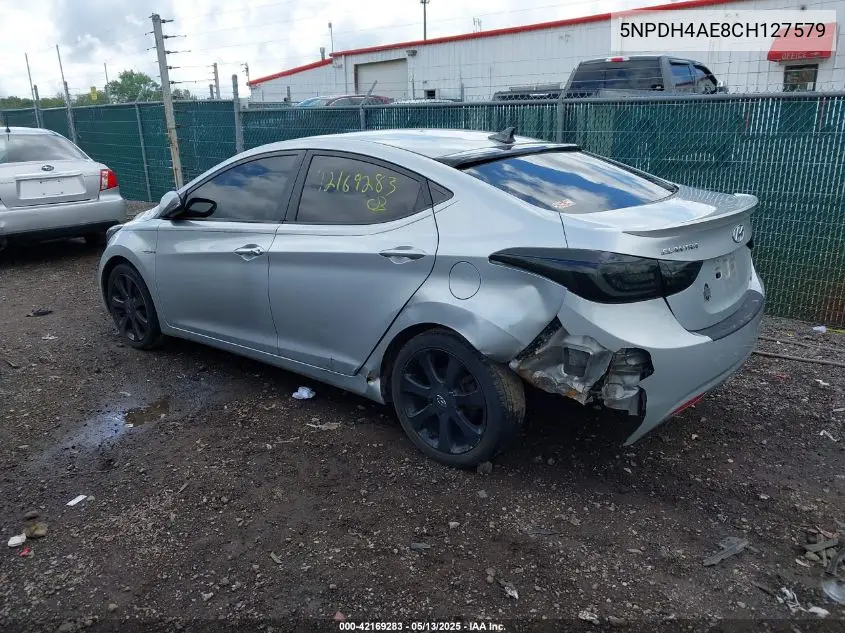 2012 Hyundai Elantra Limited VIN: 5NPDH4AE8CH127579 Lot: 42169283
