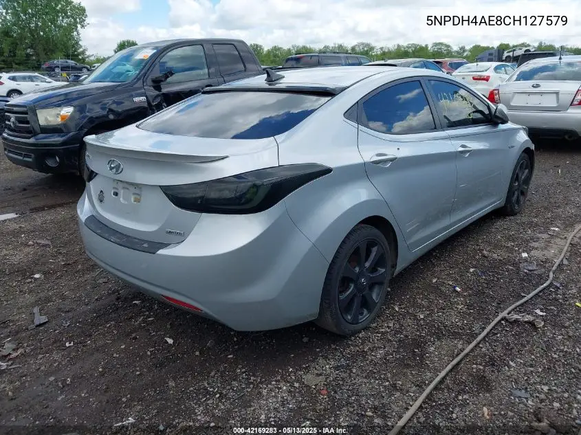 2012 Hyundai Elantra Limited VIN: 5NPDH4AE8CH127579 Lot: 42169283