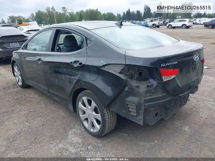 2012 Hyundai Elantra Limited (Ulsan Plant) VIN: KMHDH4AE1CU265515 Lot: 42249682