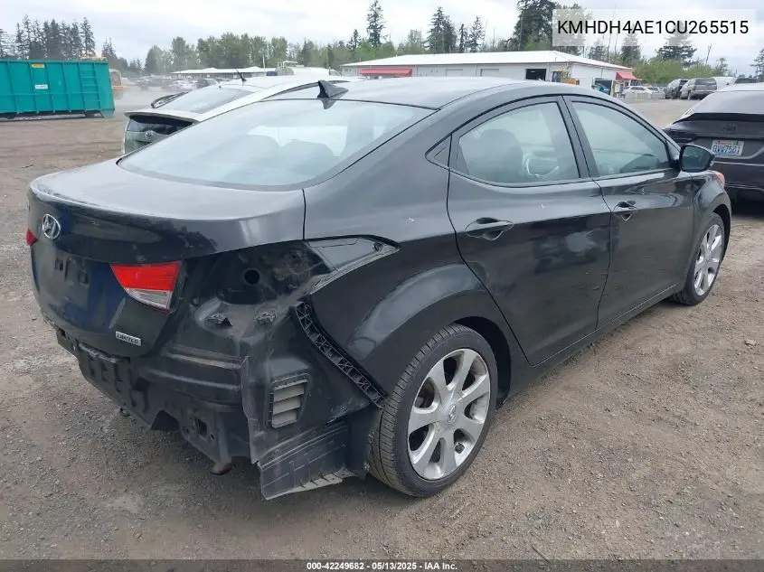 2012 Hyundai Elantra Limited (Ulsan Plant) VIN: KMHDH4AE1CU265515 Lot: 42249682
