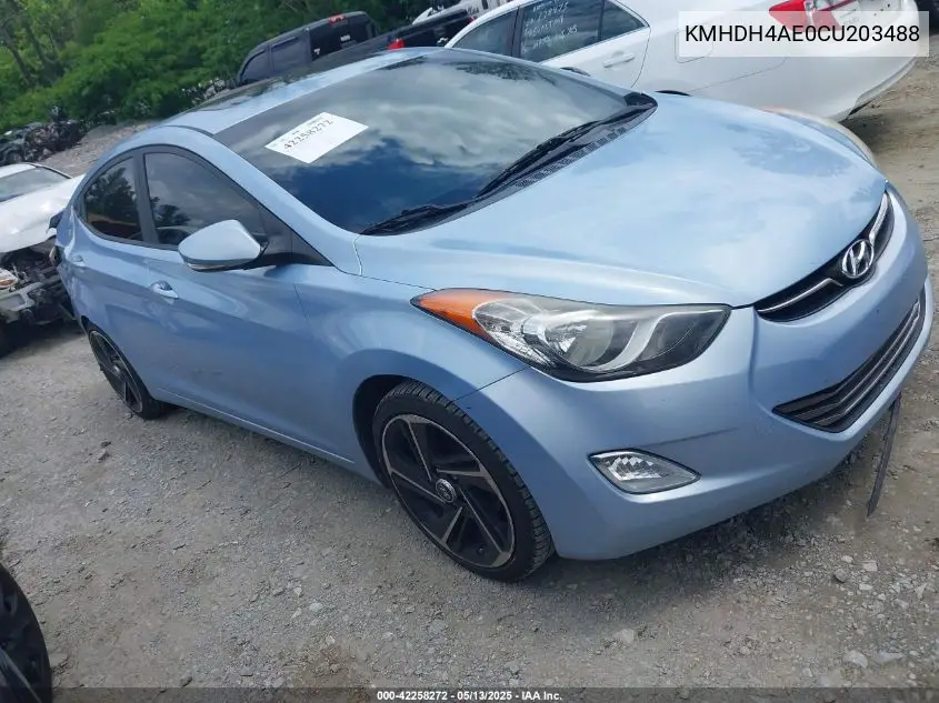 2012 Hyundai Elantra Limited (Ulsan Plant) VIN: KMHDH4AE0CU203488 Lot: 42258272