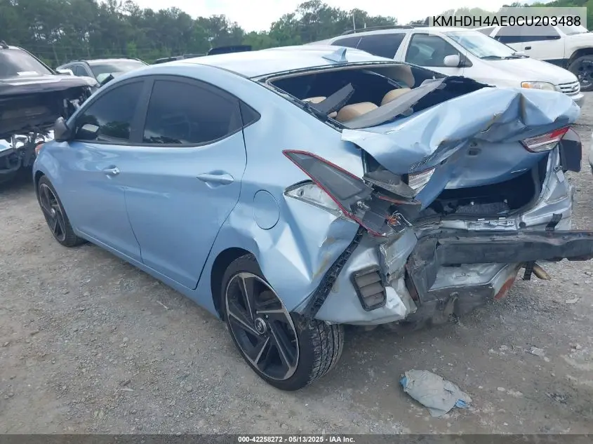 2012 Hyundai Elantra Limited (Ulsan Plant) VIN: KMHDH4AE0CU203488 Lot: 42258272