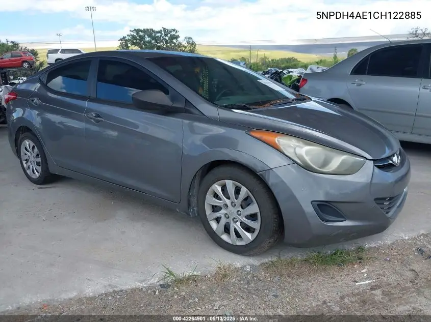 2012 Hyundai Elantra Gls VIN: 5NPDH4AE1CH122885 Lot: 42264901