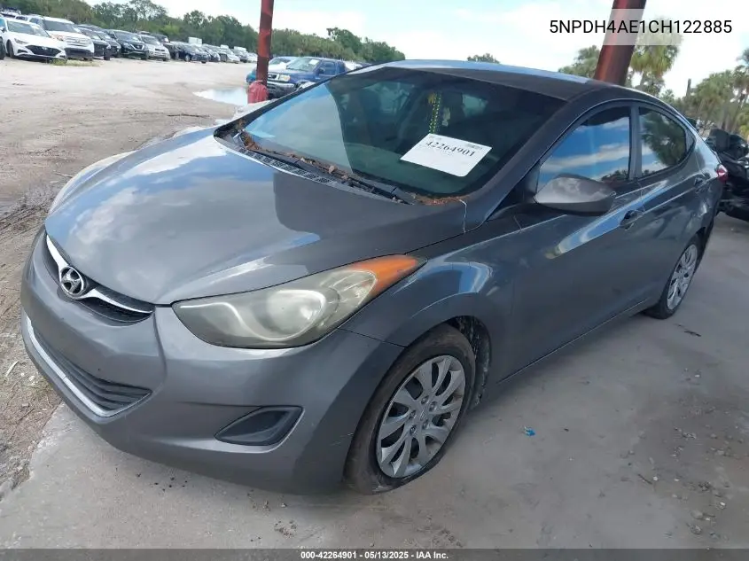 2012 Hyundai Elantra Gls VIN: 5NPDH4AE1CH122885 Lot: 42264901
