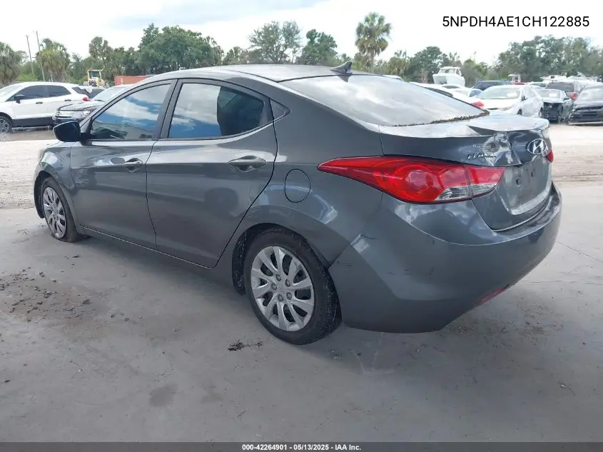 2012 Hyundai Elantra Gls VIN: 5NPDH4AE1CH122885 Lot: 42264901