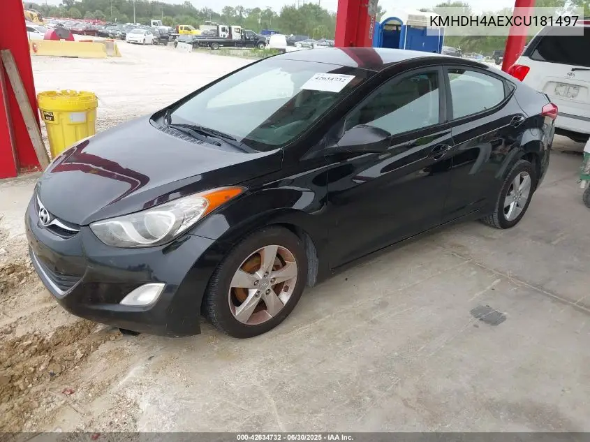 2012 Hyundai Elantra Gls (Ulsan Plant) VIN: KMHDH4AEXCU181497 Lot: 42634732