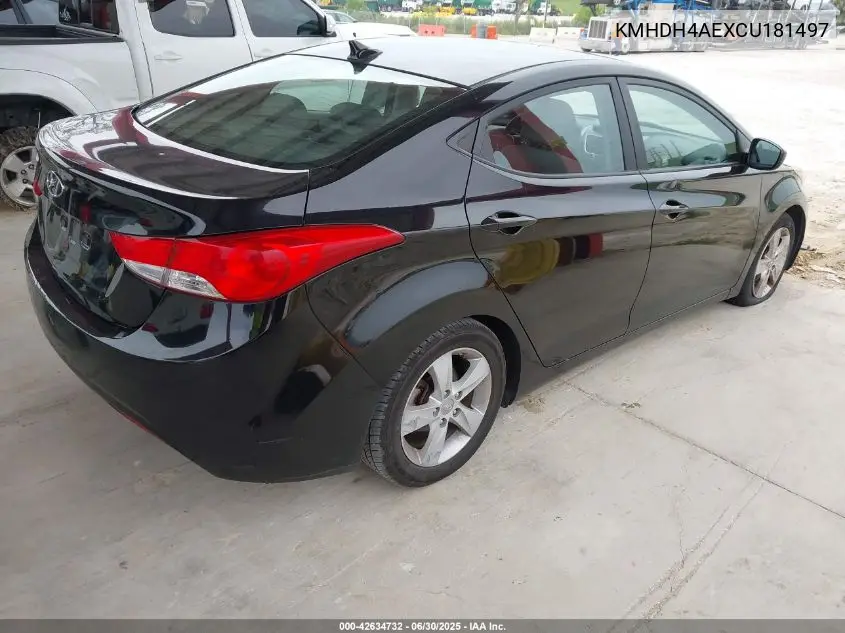 2012 Hyundai Elantra Gls (Ulsan Plant) VIN: KMHDH4AEXCU181497 Lot: 42634732