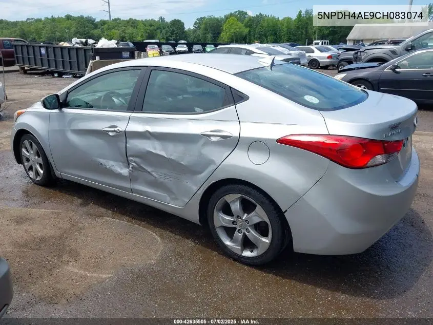 2012 Hyundai Elantra Limited VIN: 5NPDH4AE9CH083074 Lot: 42635505