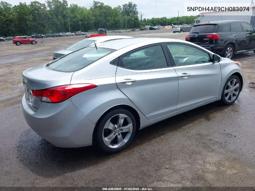 2012 Hyundai Elantra Limited VIN: 5NPDH4AE9CH083074 Lot: 42635505