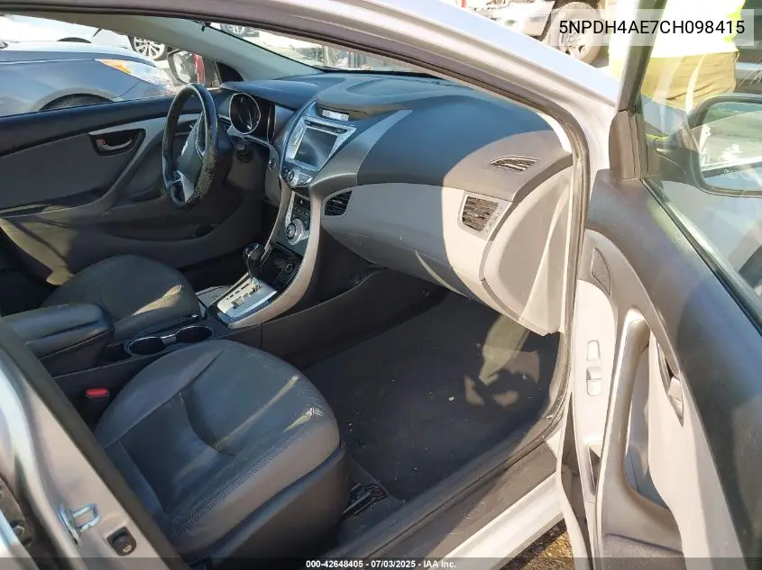 2012 Hyundai Elantra Limited VIN: 5NPDH4AE7CH098415 Lot: 42648405