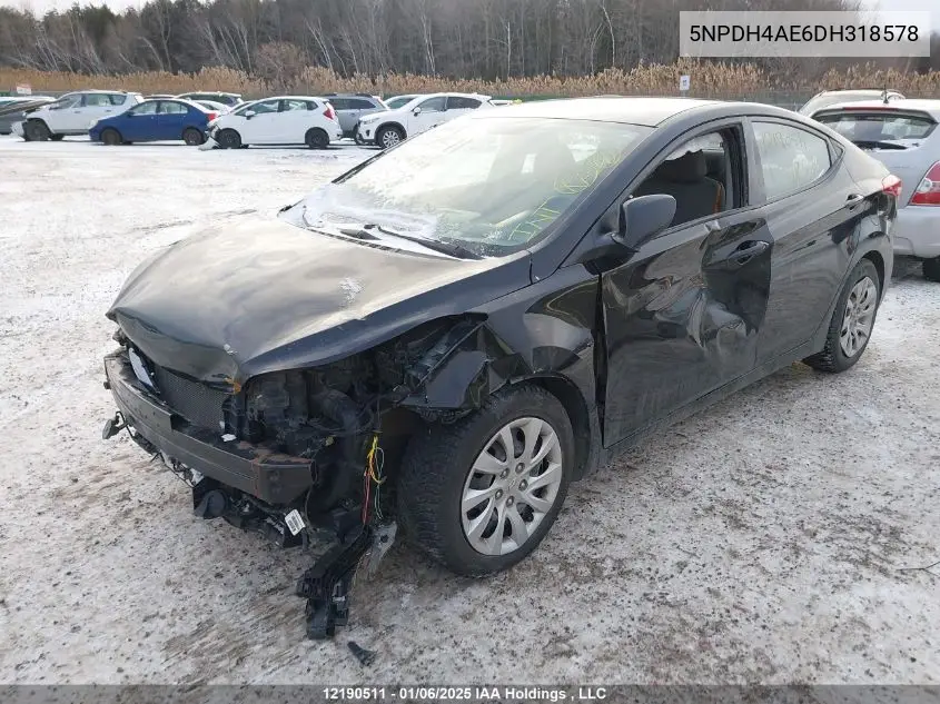 2013 Hyundai Elantra VIN: 5NPDH4AE6DH318578 Lot: 12190511