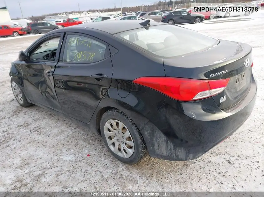 2013 Hyundai Elantra VIN: 5NPDH4AE6DH318578 Lot: 12190511