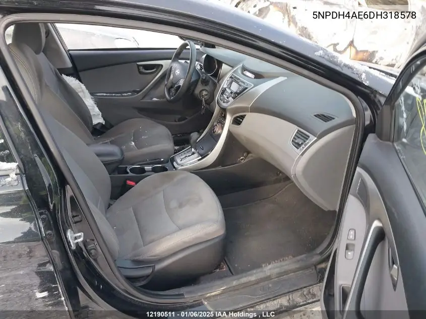 2013 Hyundai Elantra VIN: 5NPDH4AE6DH318578 Lot: 12190511