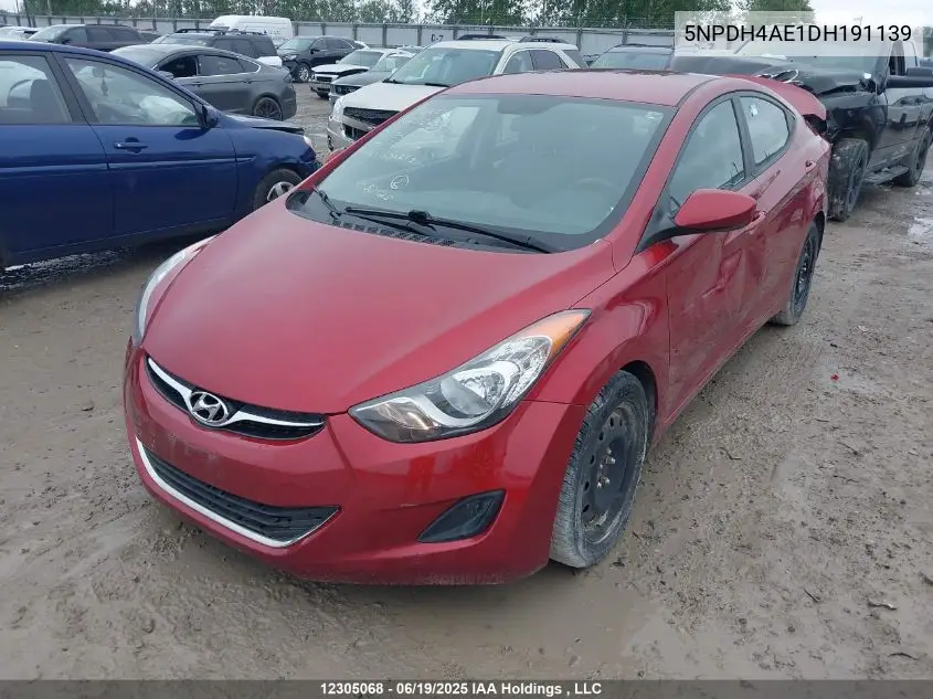 2013 Hyundai Elantra Gl VIN: 5NPDH4AE1DH191139 Lot: 12305068