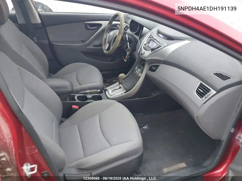 2013 Hyundai Elantra Gl VIN: 5NPDH4AE1DH191139 Lot: 12305068