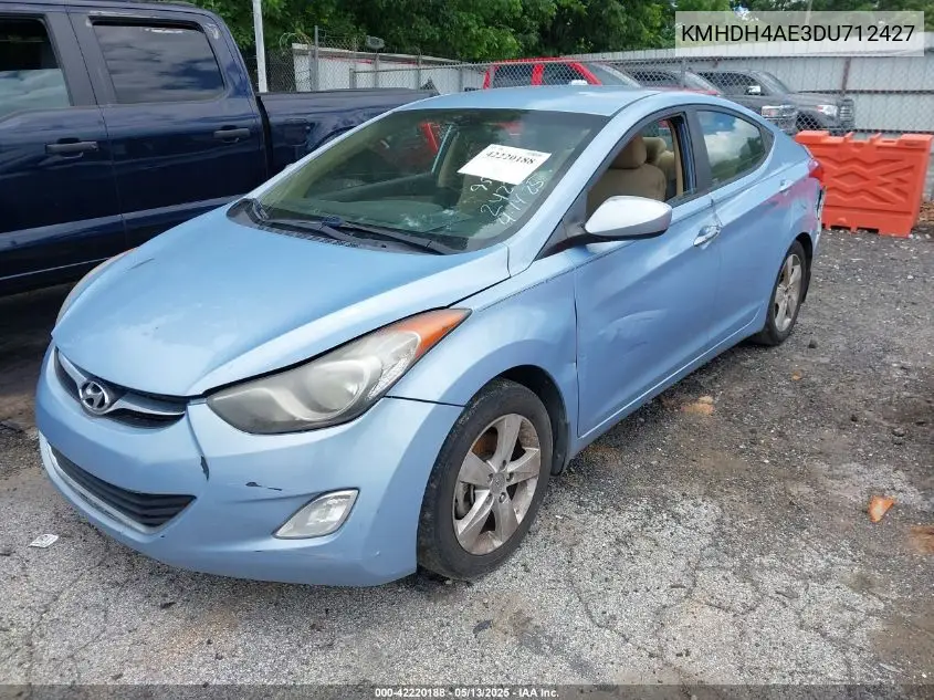 2013 Hyundai Elantra Gls VIN: KMHDH4AE3DU712427 Lot: 42220188