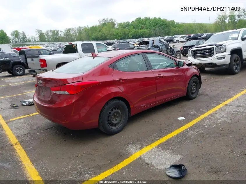 2013 Hyundai Elantra Gls VIN: 5NPDH4AE7DH211409 Lot: 42258093