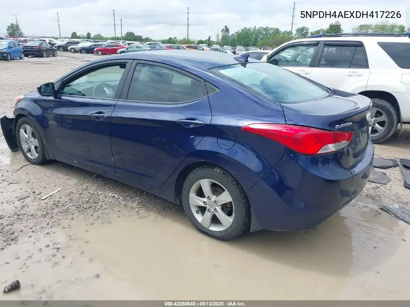 2013 Hyundai Elantra Gls VIN: 5NPDH4AEXDH417226 Lot: 42260840