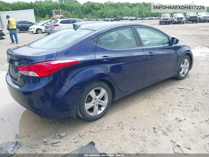 2013 Hyundai Elantra Gls VIN: 5NPDH4AEXDH417226 Lot: 42260840
