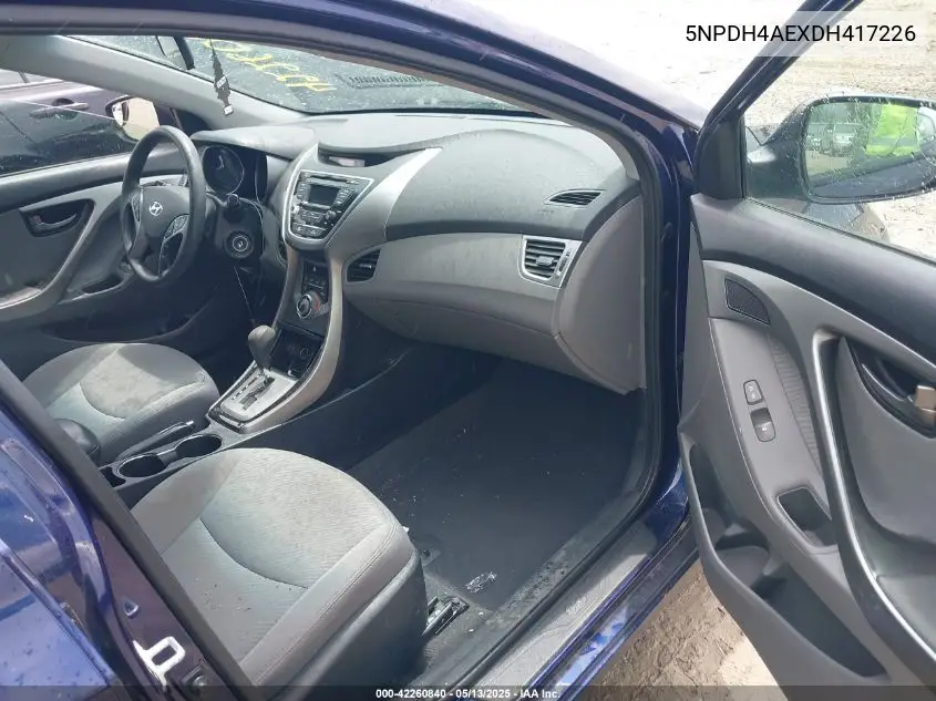 2013 Hyundai Elantra Gls VIN: 5NPDH4AEXDH417226 Lot: 42260840