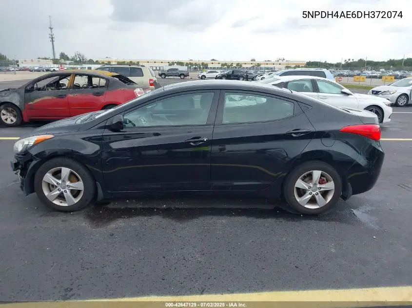2013 Hyundai Elantra Gls VIN: 5NPDH4AE6DH372074 Lot: 42647129