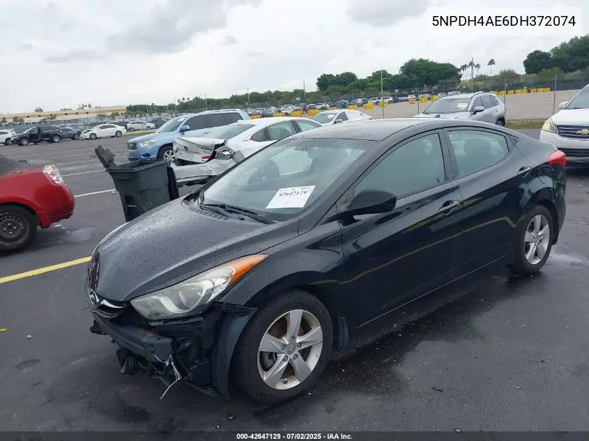 2013 Hyundai Elantra Gls VIN: 5NPDH4AE6DH372074 Lot: 42647129