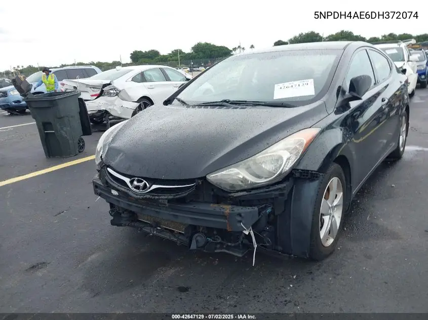 2013 Hyundai Elantra Gls VIN: 5NPDH4AE6DH372074 Lot: 42647129