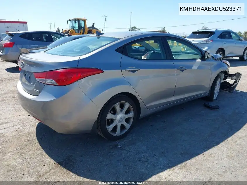 2013 Hyundai Elantra Limited VIN: KMHDH4AEXDU523371 Lot: 42653565