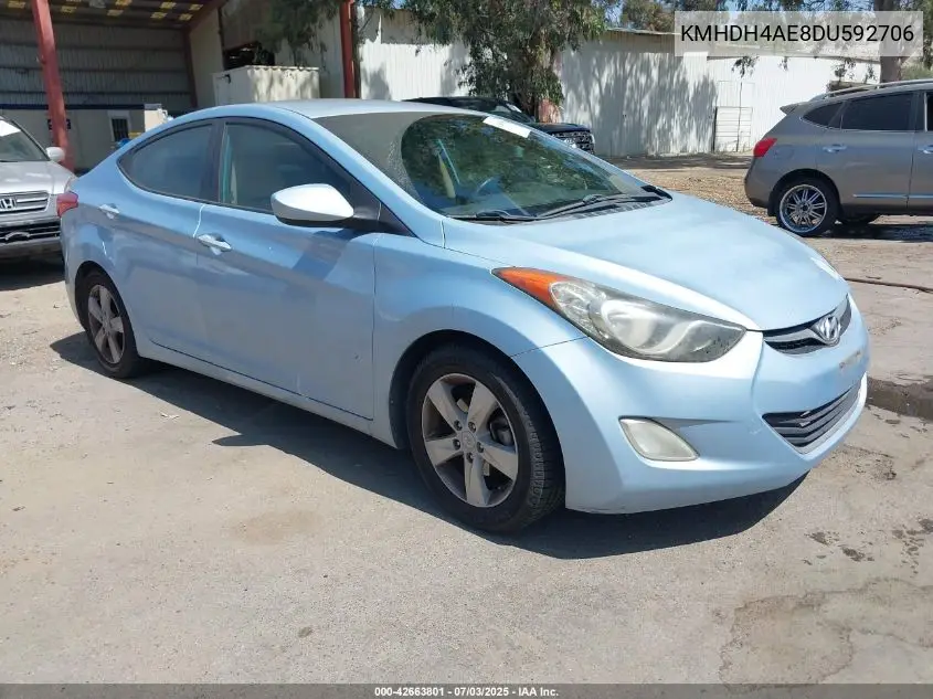 2013 Hyundai Elantra Gls VIN: KMHDH4AE8DU592706 Lot: 42663801