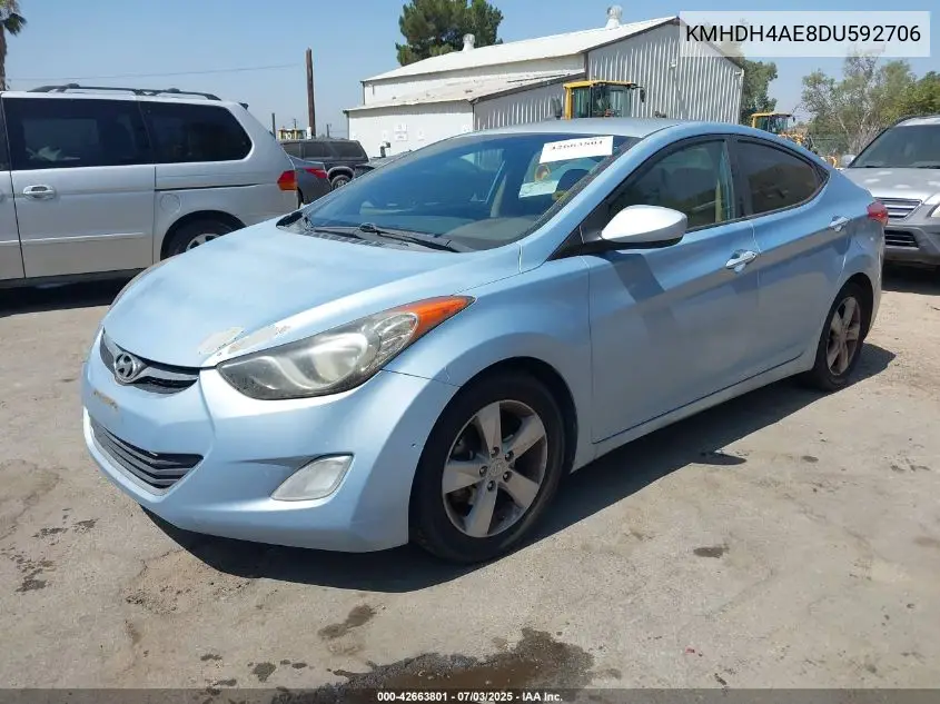 2013 Hyundai Elantra Gls VIN: KMHDH4AE8DU592706 Lot: 42663801