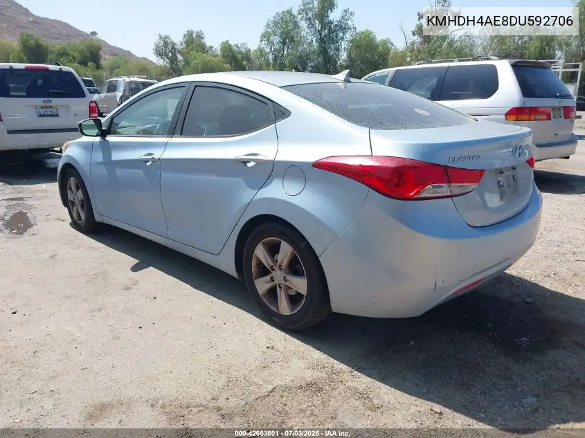 2013 Hyundai Elantra Gls VIN: KMHDH4AE8DU592706 Lot: 42663801