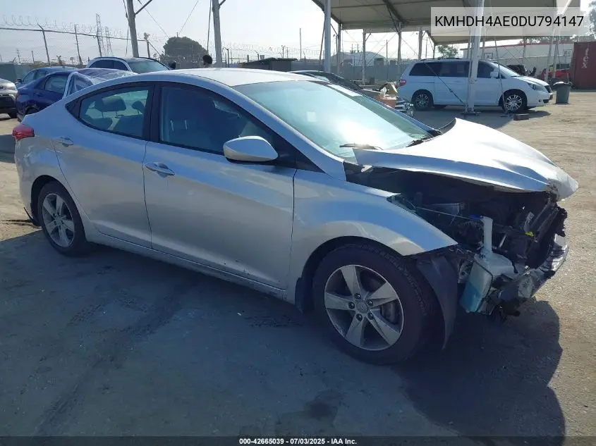 2013 Hyundai Elantra Gls VIN: KMHDH4AE0DU794147 Lot: 42665039