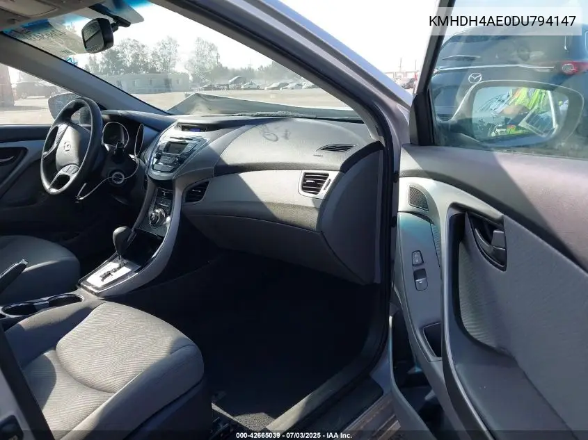 2013 Hyundai Elantra Gls VIN: KMHDH4AE0DU794147 Lot: 42665039