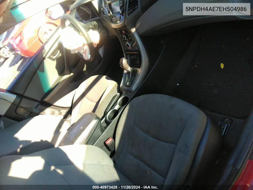 2014 Hyundai Elantra Se VIN: 5NPDH4AE7EH504986 Lot: 40973428