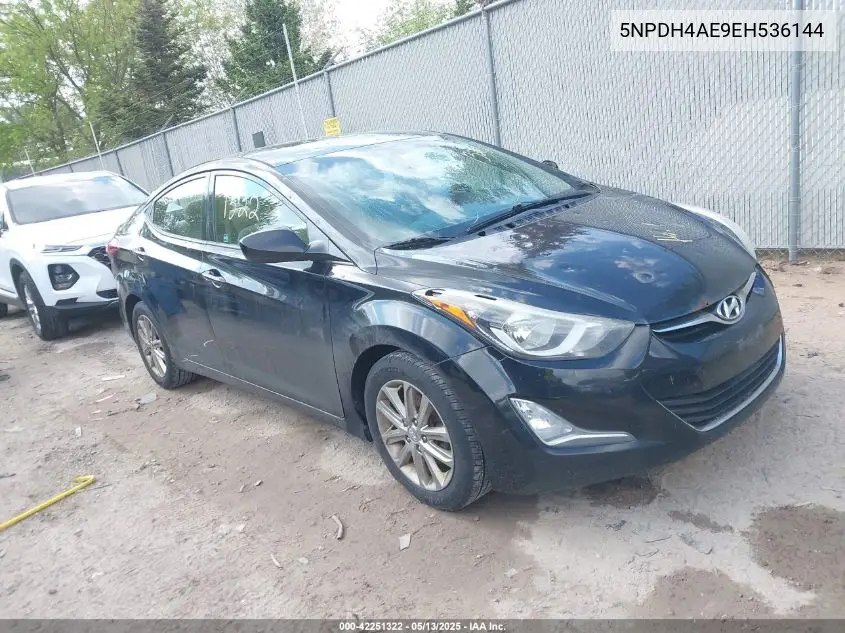 2014 Hyundai Elantra Se VIN: 5NPDH4AE9EH536144 Lot: 42251322