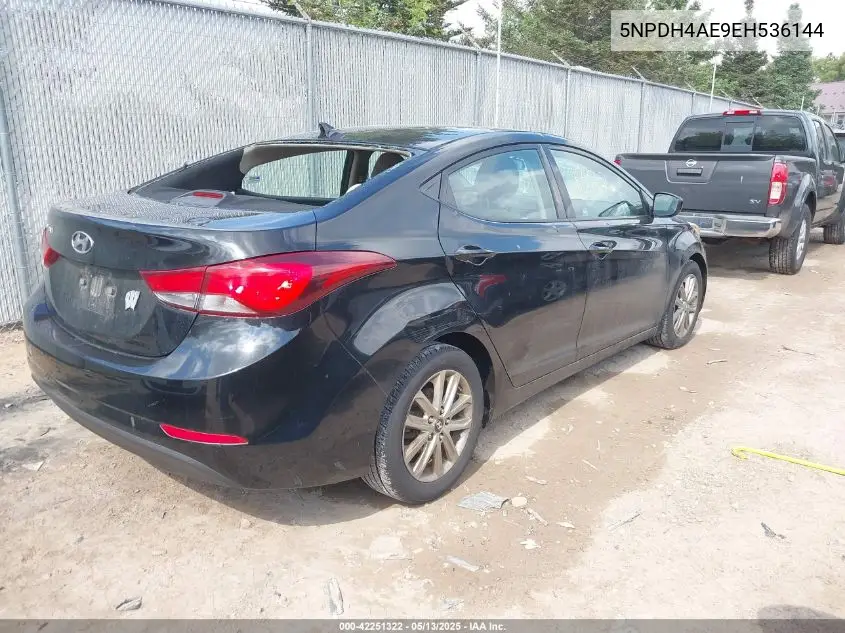 2014 Hyundai Elantra Se VIN: 5NPDH4AE9EH536144 Lot: 42251322