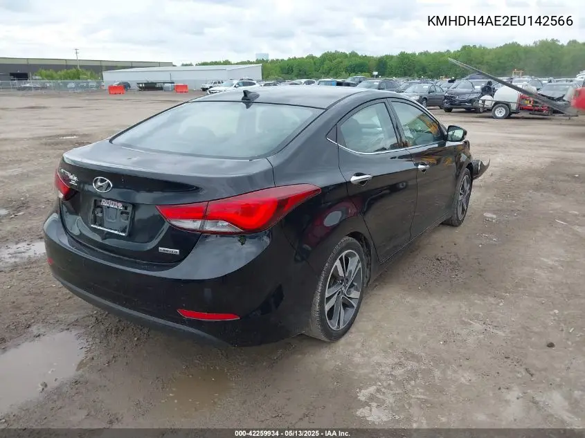 2014 Hyundai Elantra Limited VIN: KMHDH4AE2EU142566 Lot: 42259934