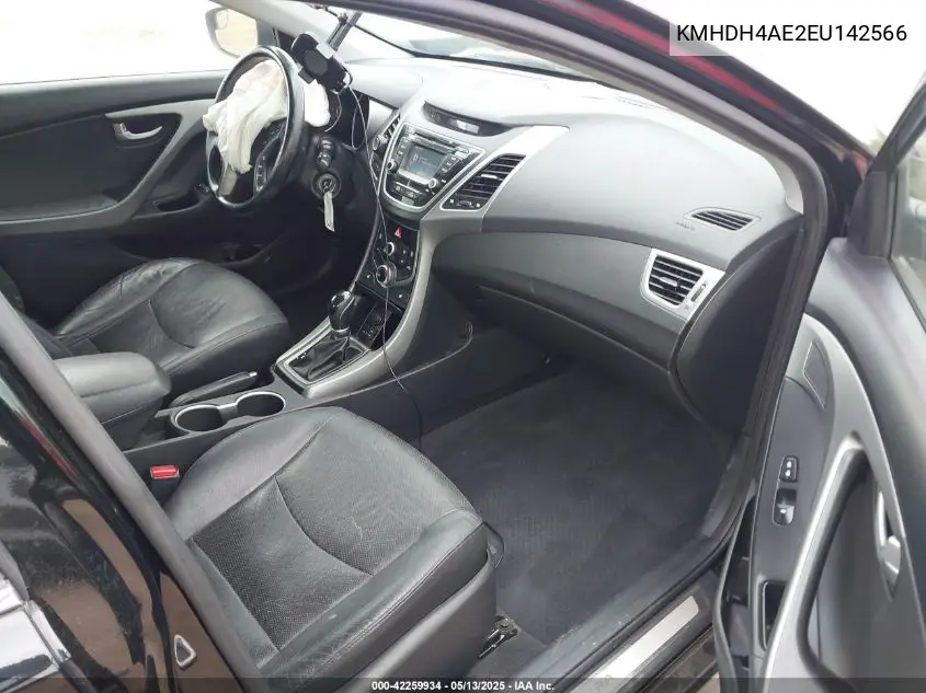 2014 Hyundai Elantra Limited VIN: KMHDH4AE2EU142566 Lot: 42259934
