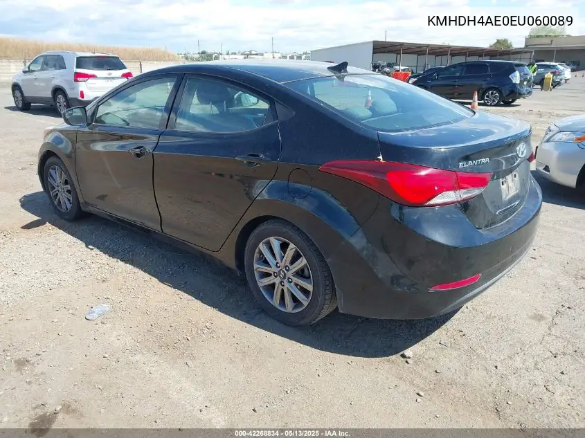 2014 Hyundai Elantra Se VIN: KMHDH4AE0EU060089 Lot: 42268834