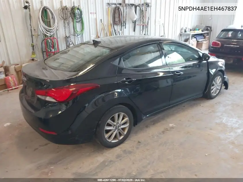 2014 Hyundai Elantra Se VIN: 5NPDH4AE1EH467837 Lot: 42611296