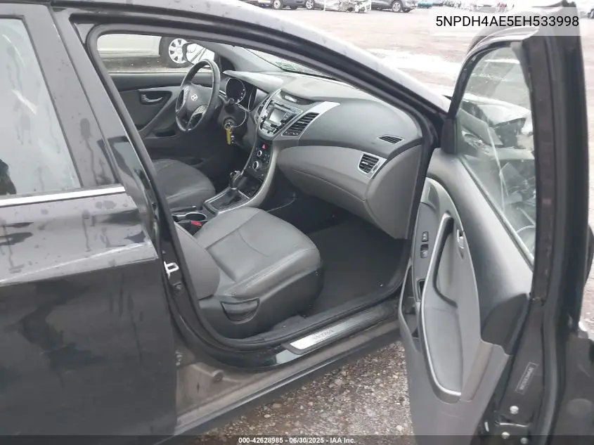 2014 Hyundai Elantra Limited VIN: 5NPDH4AE5EH533998 Lot: 42628985