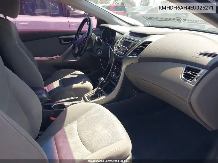 2014 Hyundai Elantra VIN: KMHDH6AH4EU025271 Lot: 42660586