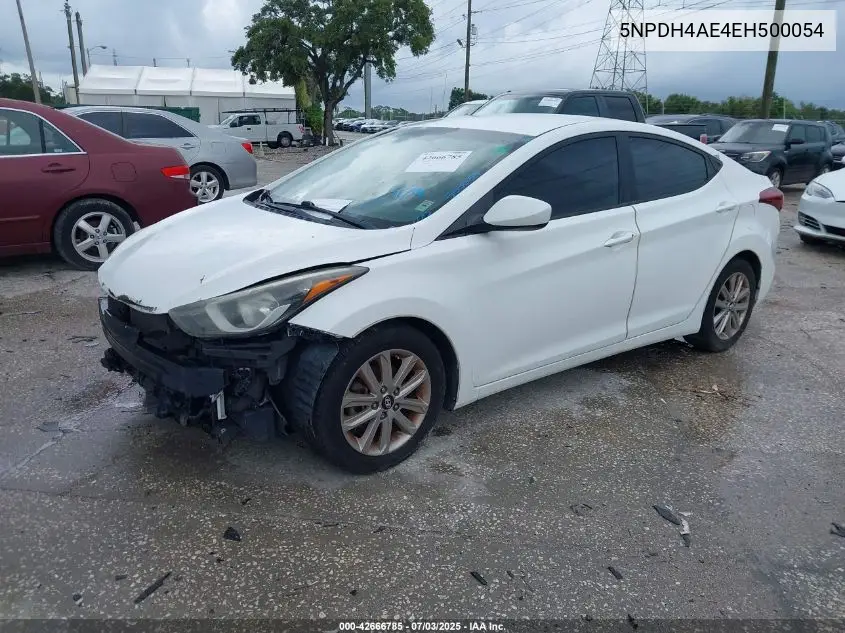 2014 Hyundai Elantra Se VIN: 5NPDH4AE4EH500054 Lot: 42666785